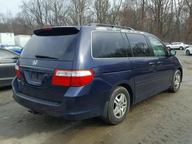 5FNRL38746B086375 - 2006 HONDA ODYSSEY EX BLUE photo 4