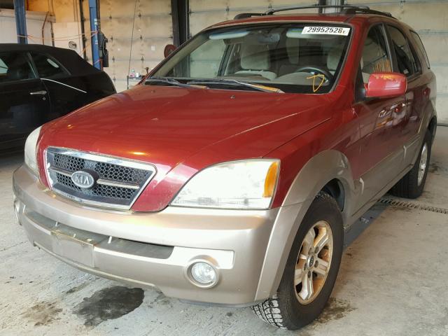 KNDJC733335158947 - 2003 KIA SORENTO EX RED photo 2