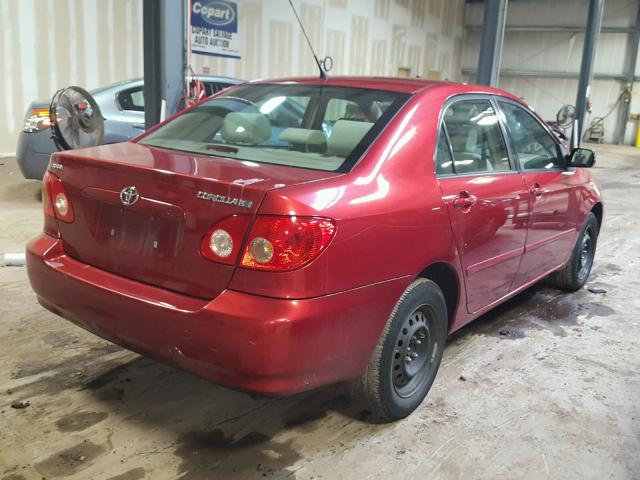 2T1BR30E08C916481 - 2008 TOYOTA COROLLA CE RED photo 4