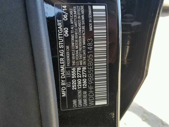 WDDHF9BB5EB051483 - 2014 MERCEDES-BENZ E 550 4MAT BLACK photo 10