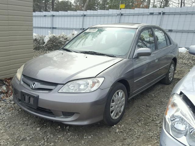 2HGES26704H531654 - 2004 HONDA CIVIC EX GRAY photo 2