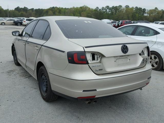 3VW2K7AJ0EM283830 - 2014 VOLKSWAGEN JETTA BASE 棕色 照片 3