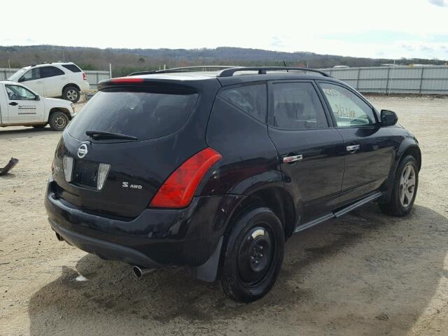 JN8AZ08W35W436059 - 2005 NISSAN MURANO S BLACK photo 4