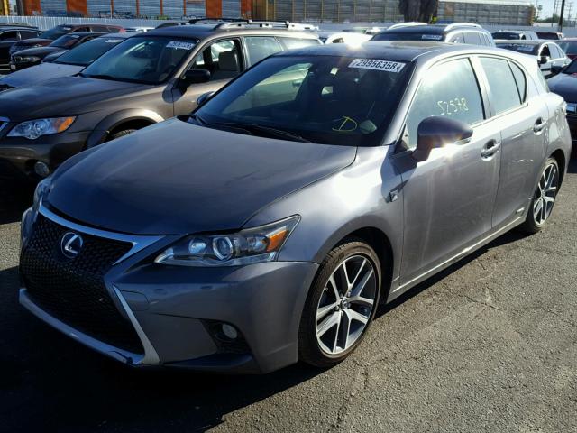 JTHKD5BH6E2188126 - 2014 LEXUS CT 200 GRAY photo 2