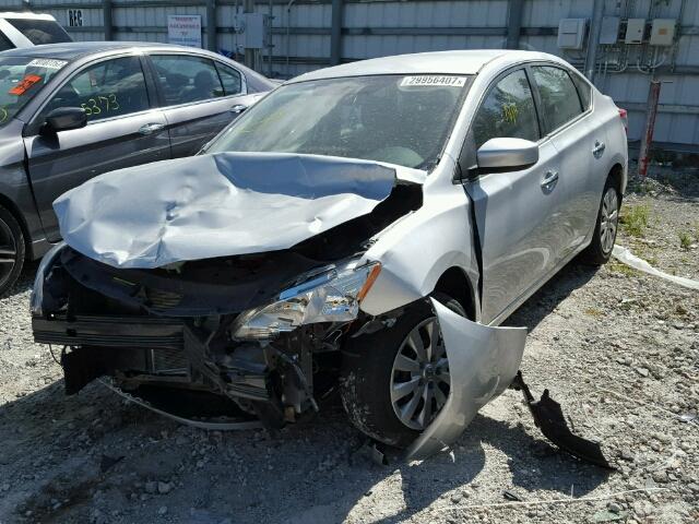 1N4AB7APXDN908151 - 2013 NISSAN SENTRA S SILVER photo 2