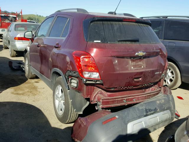 3GNCJLSBXGL146999 - 2016 CHEVROLET TRAX 1LT MAROON photo 3