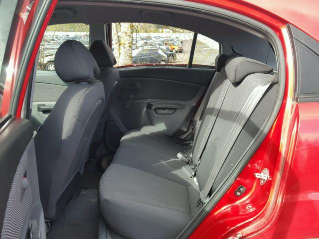 KNADH5A33B6796420 - 2011 KIA RIO RED photo 6