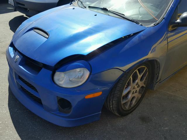 1B3ES66S84D615939 - 2004 DODGE NEON SRT-4 BLUE photo 10