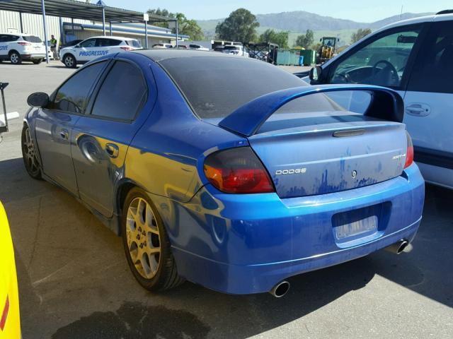 1B3ES66S84D615939 - 2004 DODGE NEON SRT-4 BLUE photo 3