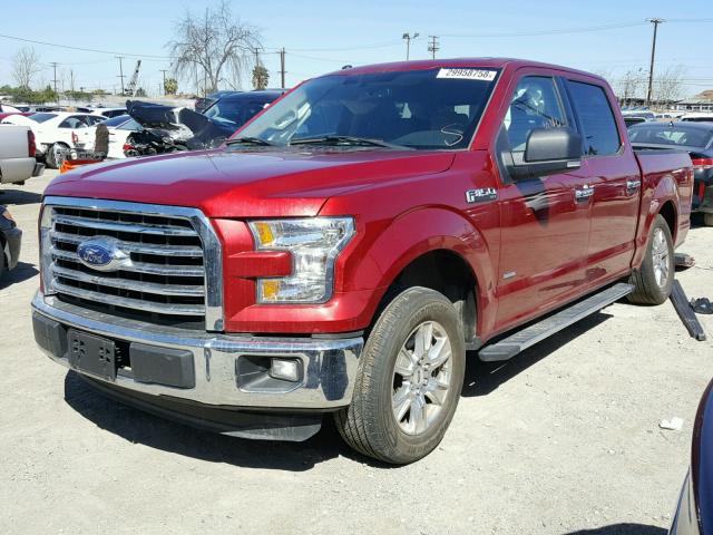 1FTEW1CP7GKF85063 - 2016 FORD F150 SUPER RED photo 2