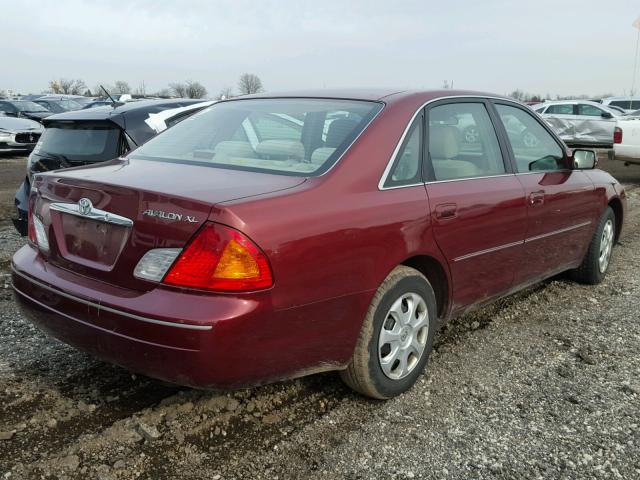 4T1BF28B52U253279 - 2002 TOYOTA AVALON XL BURGUNDY photo 4