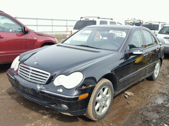 WDBRF64J42F280290 - 2002 MERCEDES-BENZ C 320 BLACK photo 2