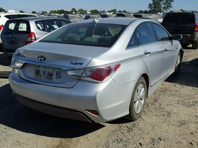 KMHEC4A46DA067316 - 2013 HYUNDAI SONATA HYB SILVER photo 4