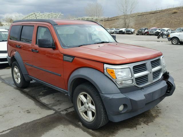 1D8GU28K77W652093 - 2007 DODGE NITRO SXT ORANGE photo 1