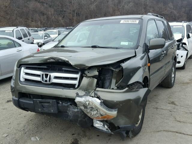 5FNYF18566B018939 - 2006 HONDA PILOT EX GREEN photo 2