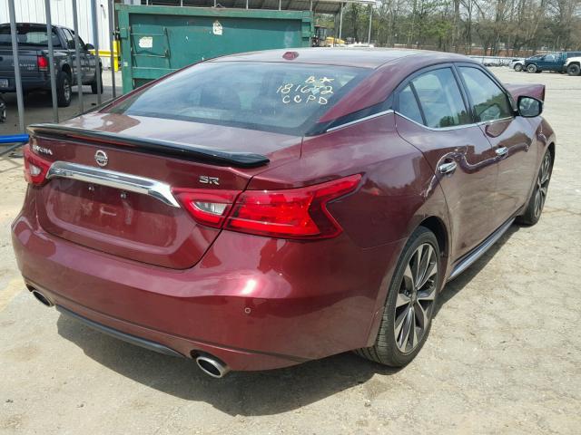 1N4AA6APXGC420136 - 2016 NISSAN MAXIMA 3.5 BURGUNDY photo 4