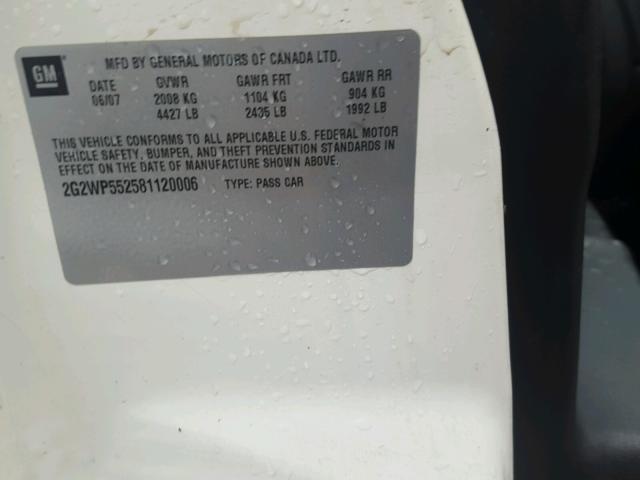 2G2WP552581120006 - 2008 PONTIAC GRAND PRIX Ağ foto 10