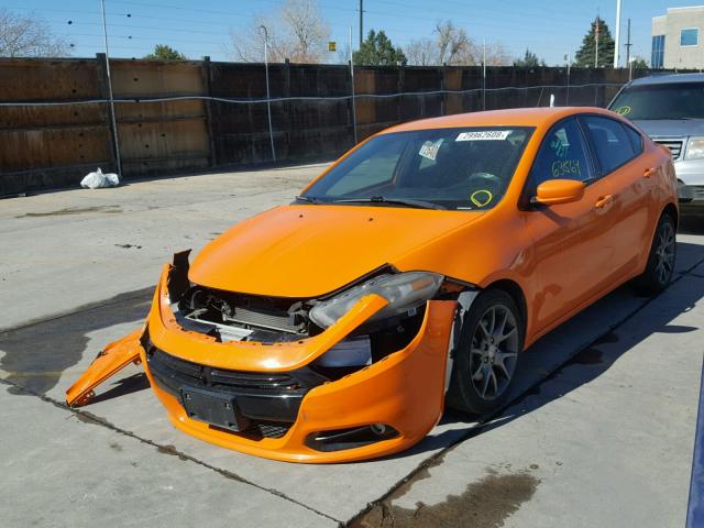 1C3CDFBA9DD295080 - 2013 DODGE DART SXT ORANGE photo 2