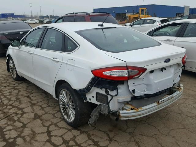 3FA6P0H92DR346099 - 2013 FORD FUSION SE WHITE photo 3