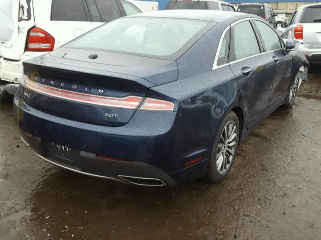 3LN6L5A92HR628497 - 2017 LINCOLN MKZ PREMIE BLUE photo 4