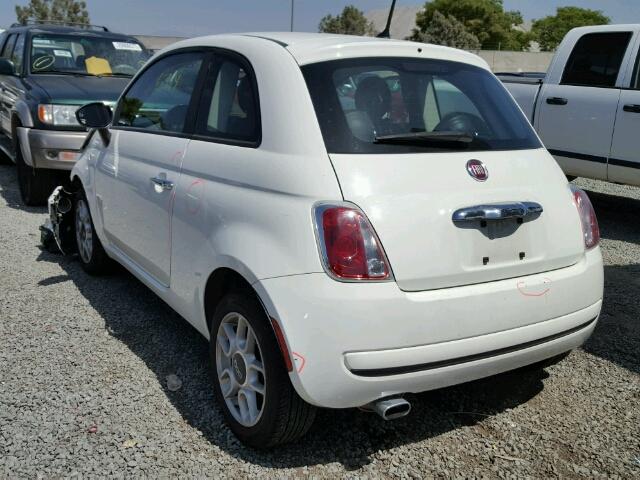 3C3CFFAR6DT689602 - 2013 FIAT 500 POP WHITE photo 3