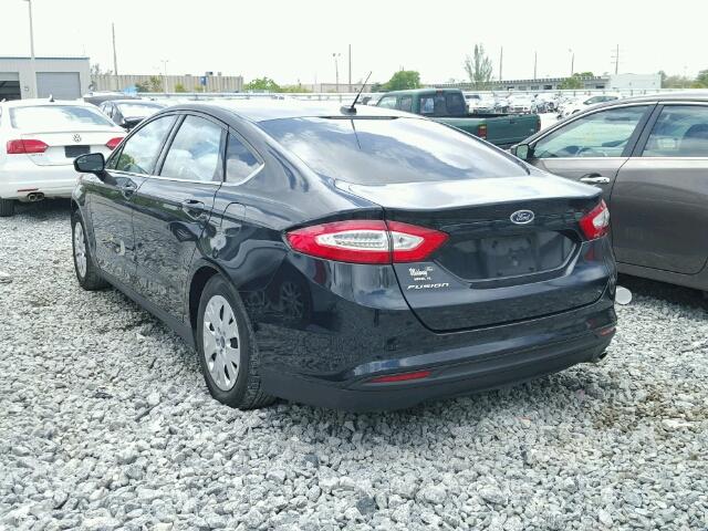 3FA6P0G75ER350228 - 2014 FORD FUSION S BLACK photo 3