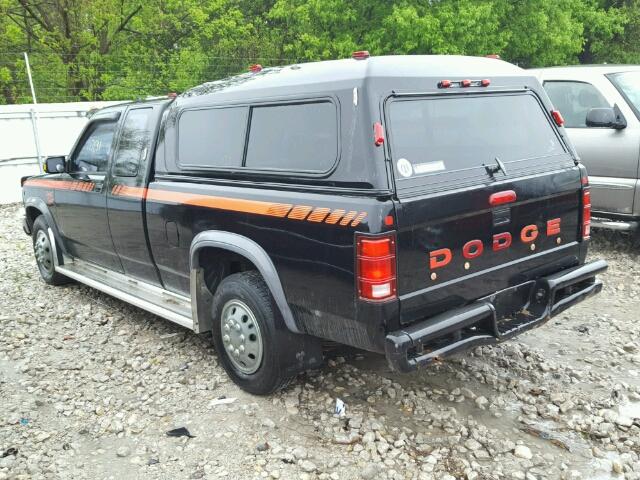 1B7GL63X3MS293694 - 1991 DODGE DAKOTA SPO BLACK photo 3