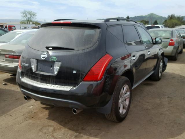 JN8AZ08T37W507236 - 2007 NISSAN MURANO SL BLACK photo 4