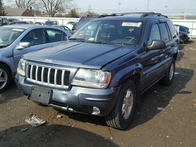 1J4GW48N14C228530 - 2004 JEEP GRAND CHER BLUE photo 2