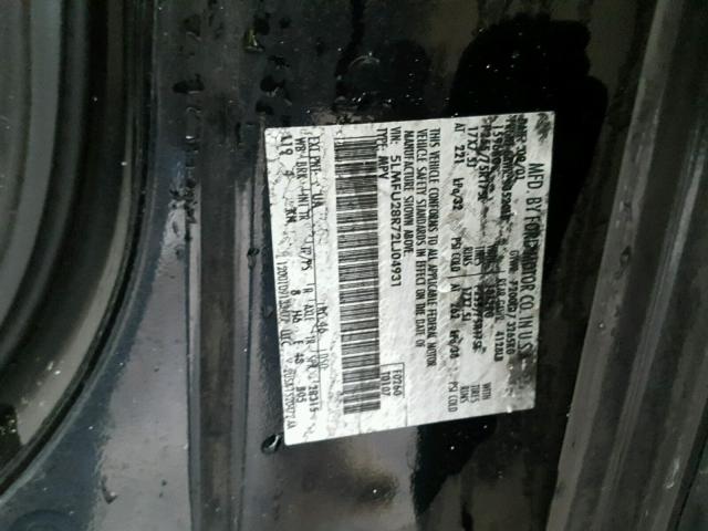 5LMFU28R72LJ04931 - 2002 LINCOLN NAVIGATOR 烧焦的 照片 10