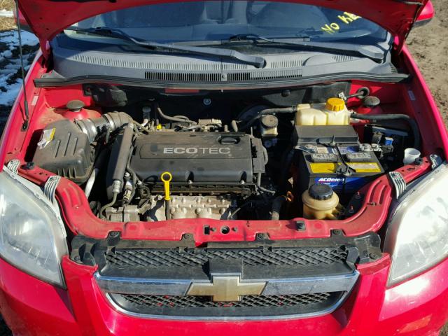 KL1TG5DE8AB046636 - 2010 CHEVROLET AVEO LT RED photo 7