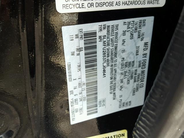 5LMFU28537LJ04641 - 2007 LINCOLN NAVIGATOR BLACK photo 10