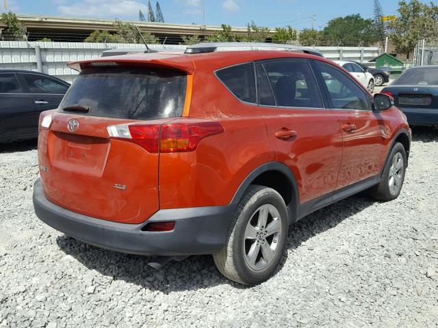 2T3WFREV8FW163145 - 2015 TOYOTA RAV4 XLE ORANGE photo 4