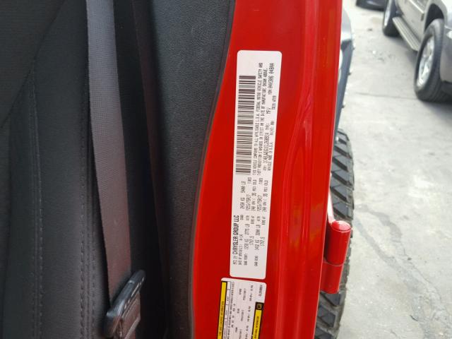 1C4BJWDG1EL268934 - 2014 JEEP WRANGLER U RED photo 10