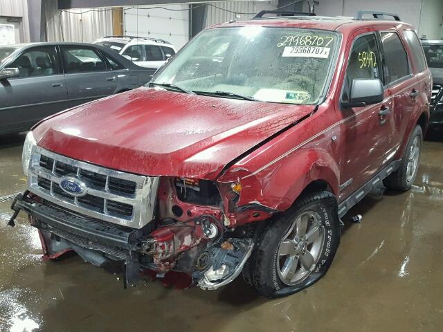 1FMCU931X8KB41888 - 2008 FORD ESCAPE XLT RED photo 2