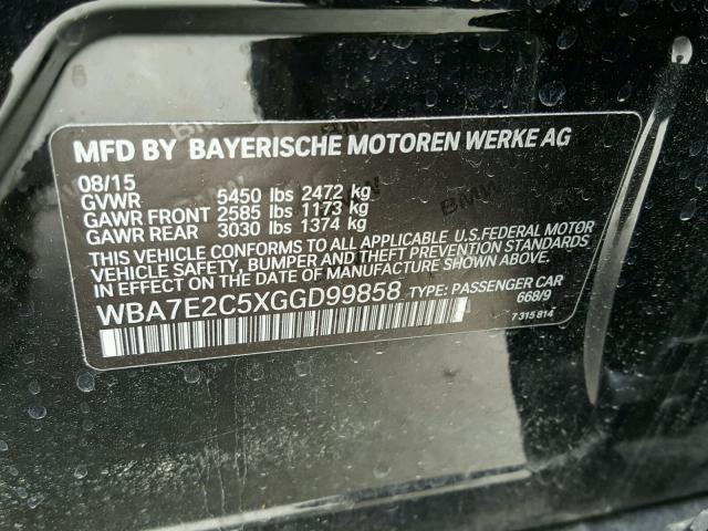 WBA7E2C5XGGD99858 - 2016 BMW 740 I BLACK photo 10