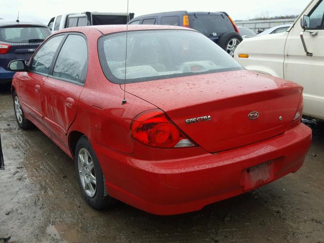 KNAFB121625185383 - 2002 KIA SPECTRA BA RED photo 3