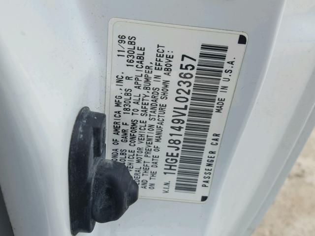 1HGEJ8149VL023657 - 1997 HONDA CIVIC EX Ağ foto 10