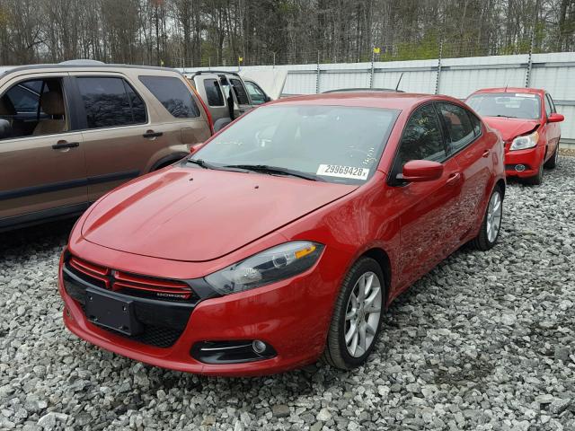 1C3CDFBH4DD699241 - 2013 DODGE DART SXT RED photo 2