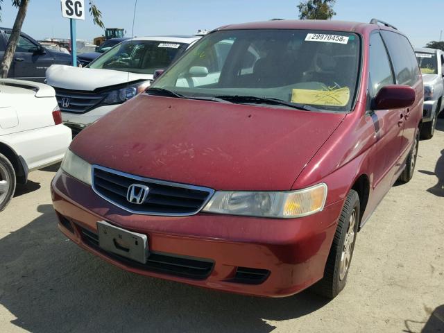 5FNRL18042B015677 - 2002 HONDA ODYSSEY EX RED photo 2