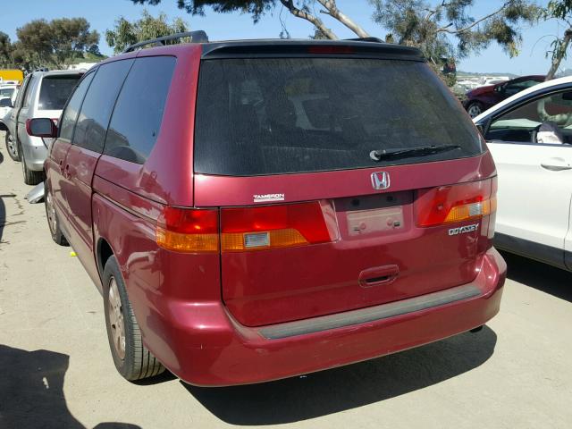 5FNRL18042B015677 - 2002 HONDA ODYSSEY EX RED photo 3