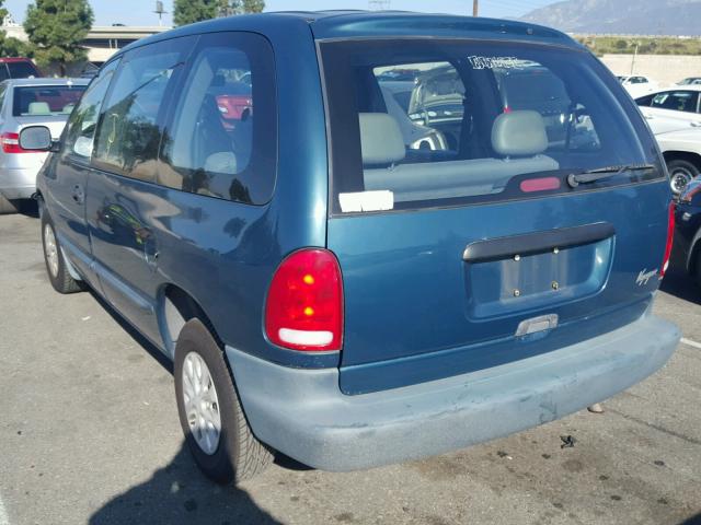 2P4FP25B9YR528919 - 2000 PLYMOUTH VOYAGER TEAL photo 3