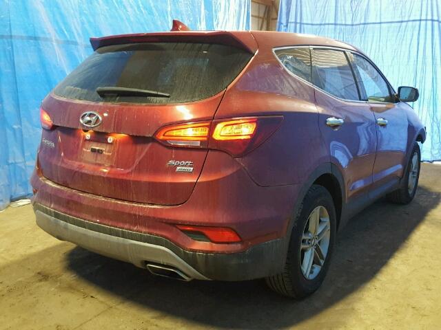 5XYZTDLB4HG443356 - 2017 HYUNDAI SANTA FE S MAROON photo 4