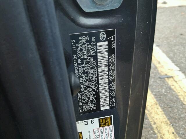 JTKJF5C77D3059648 - 2013 TOYOTA SCION TC 灰色 照片 10