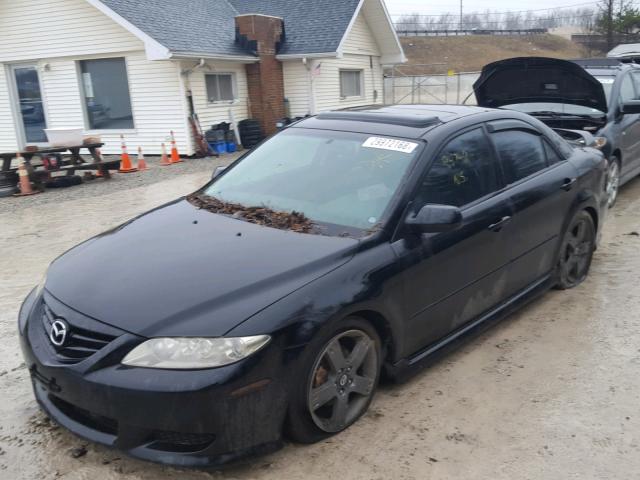 1YVHP80DX55M16416 - 2005 MAZDA 6 S BLACK photo 2