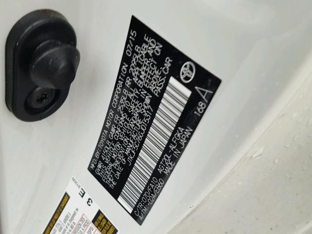 JTKJF5C76GJ015317 - 2016 TOYOTA SCION TC 白色 照片 10