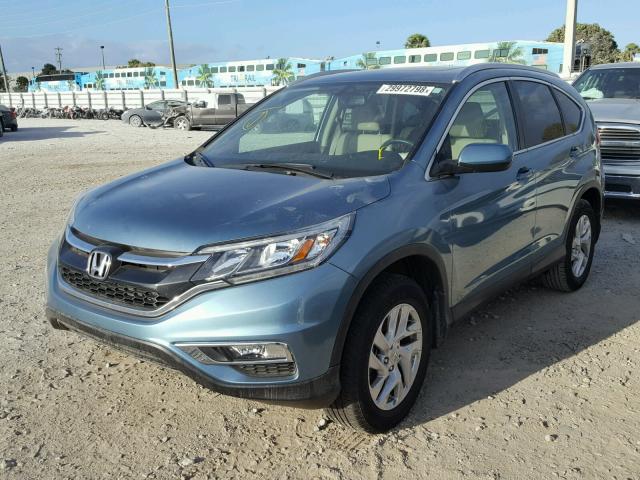 2HKRM3H70GH536992 - 2016 HONDA CR-V EXL BLUE photo 2