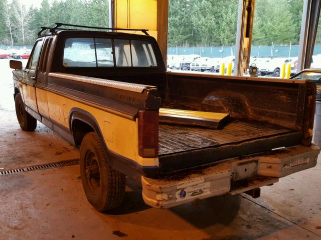 1FTHX25H4FKB16338 - 1985 FORD F250 BLUE photo 3