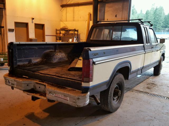 1FTHX25H4FKB16338 - 1985 FORD F250 BLUE photo 4