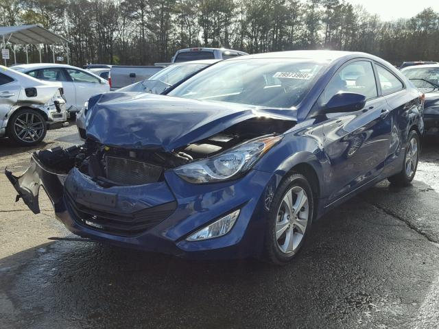 KMHDH6AE4DU004960 - 2013 HYUNDAI ELANTRA CO BLUE photo 2